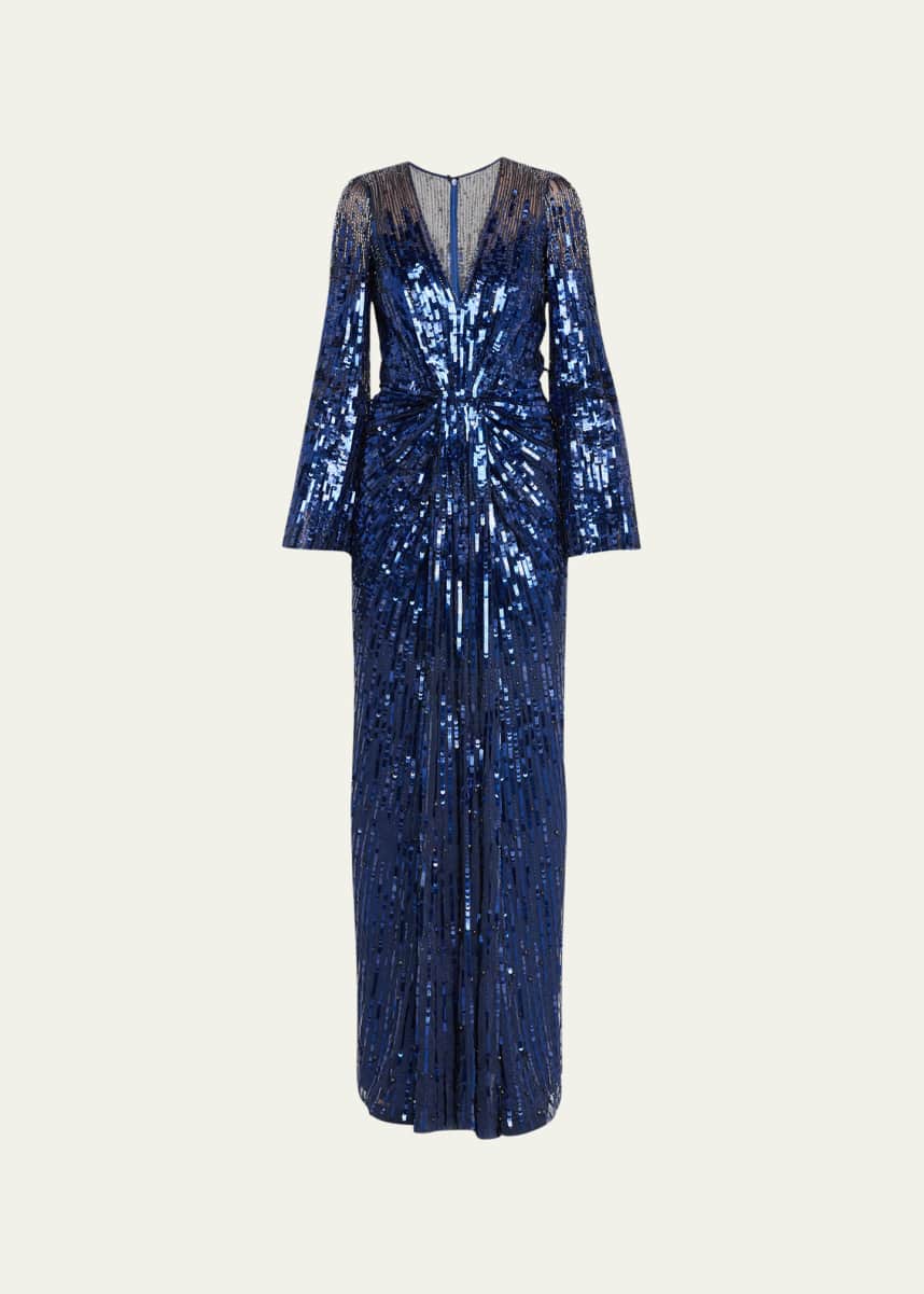 Jenny Packham Margot Sequin-Embellished Gown