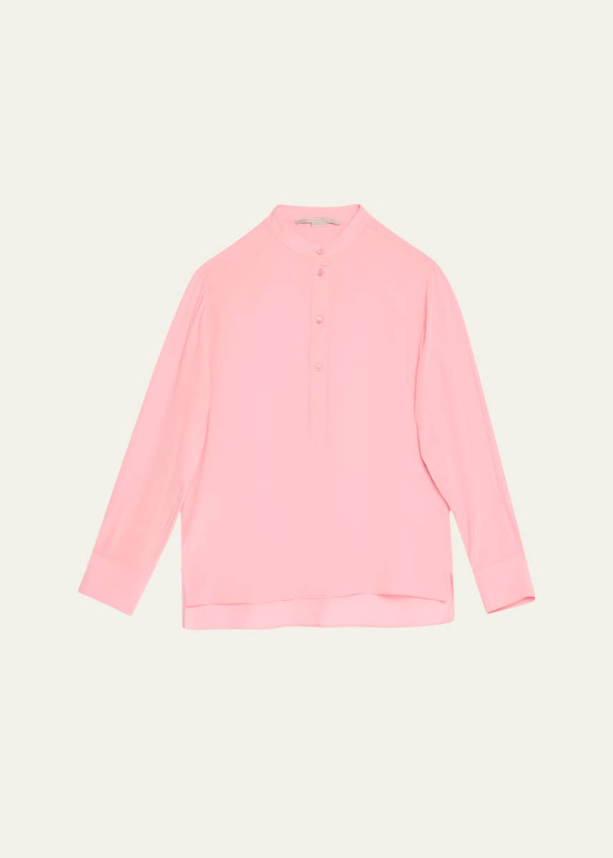 Stella McCartney Ava Silk Henley Blouse