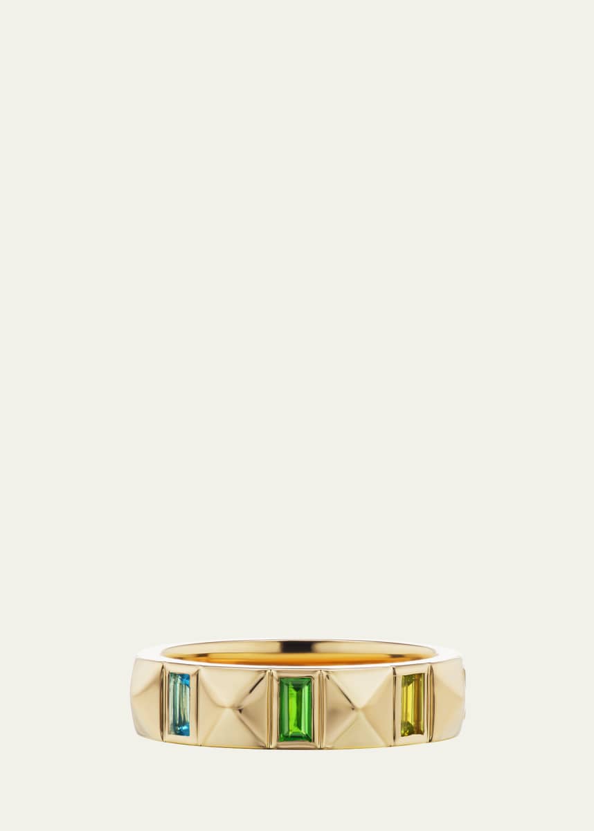 Harwell Godfrey 18K Rainbow Pyramid Baguette Band