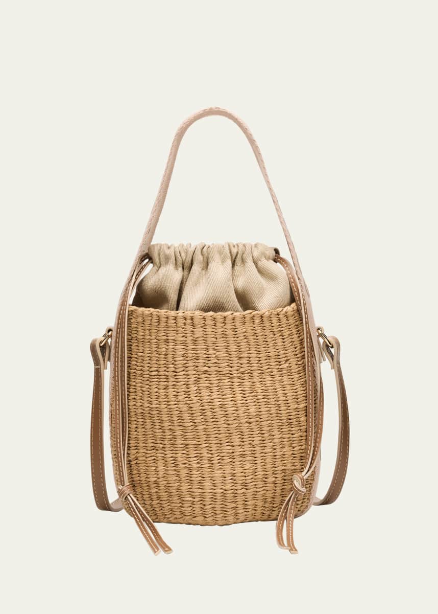 Chloe Woody Small Mifuko Basket Bag with Logo Webbing