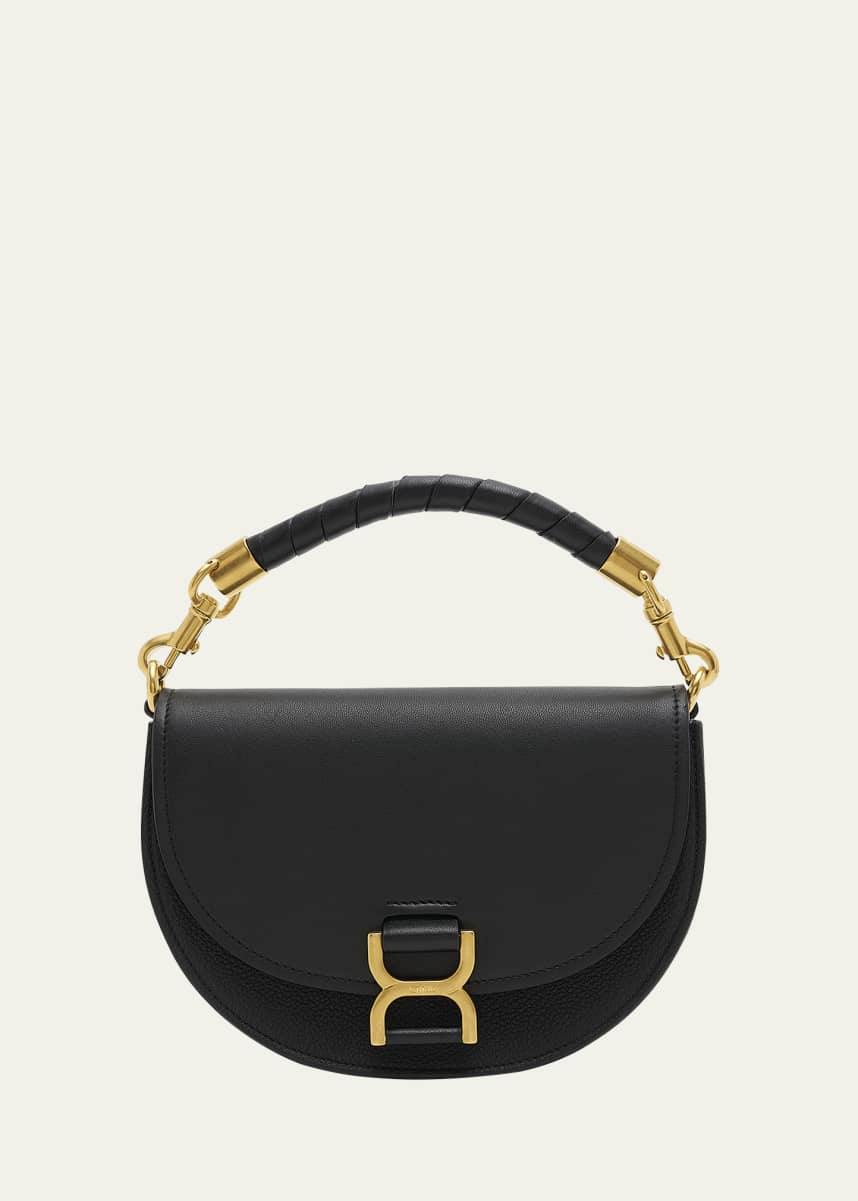 Chloe Marcie Chain Flap Crossbody Bag in Suede and Leather