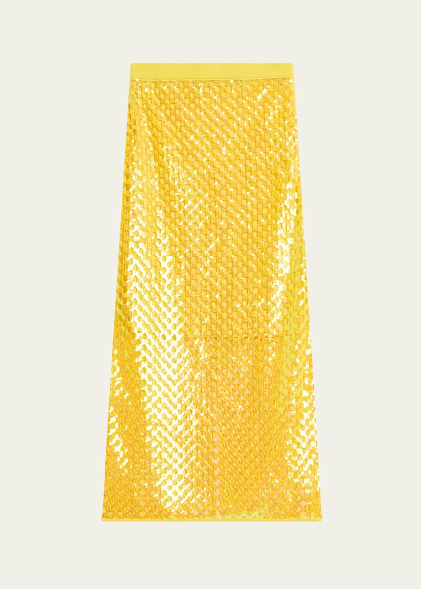 ZANKOV Halene Perforated Midi Skirt