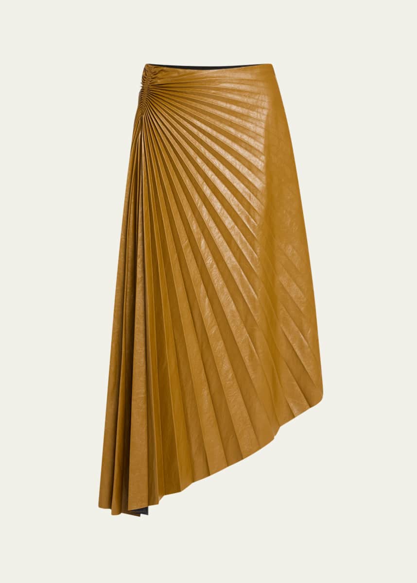 A.L.C. Tracy Pleated High-Low Midi Skirt