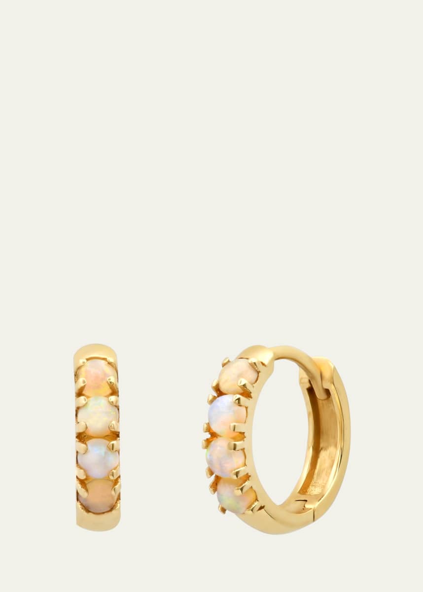 Andrea Fohrman Opal Pave Small Chubby Huggie Earrings, 3mm
