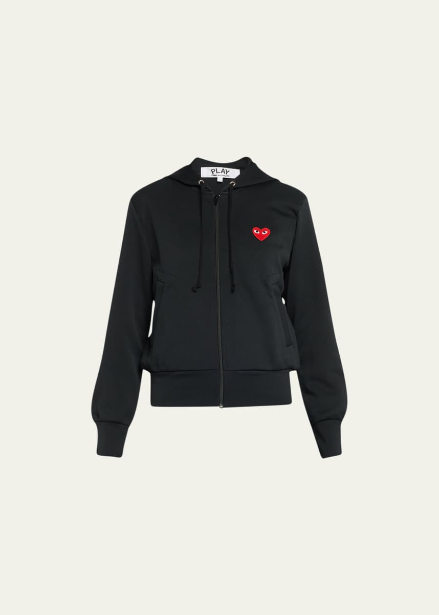 CDG Play Heart Logo Zip Hooded Sweatshirt