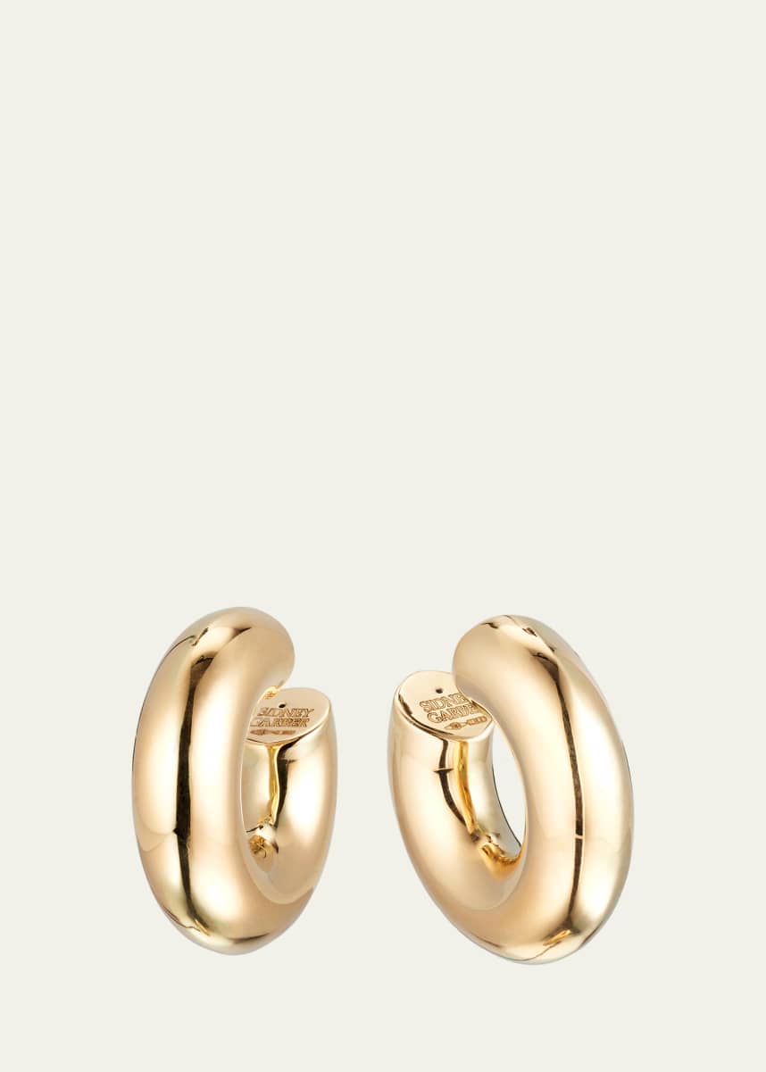 Sidney Garber 18K Yellow Gold Wide Tubular Hoop Earrings, 1.26"