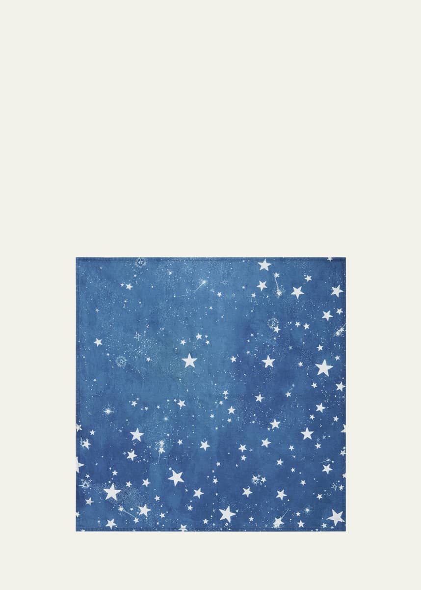 SUMMERILL & BISHOP Celestial Stars Cosmic Blue Napkin, 20" Square