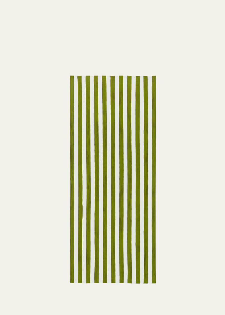 SUMMERILL & BISHOP Avocado Green Stripe Tablecloth, 65" x 98"