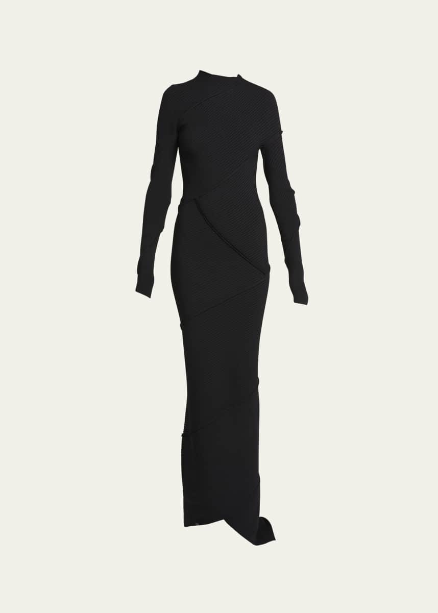Balenciaga Spiral Ribbed Maxi Dress