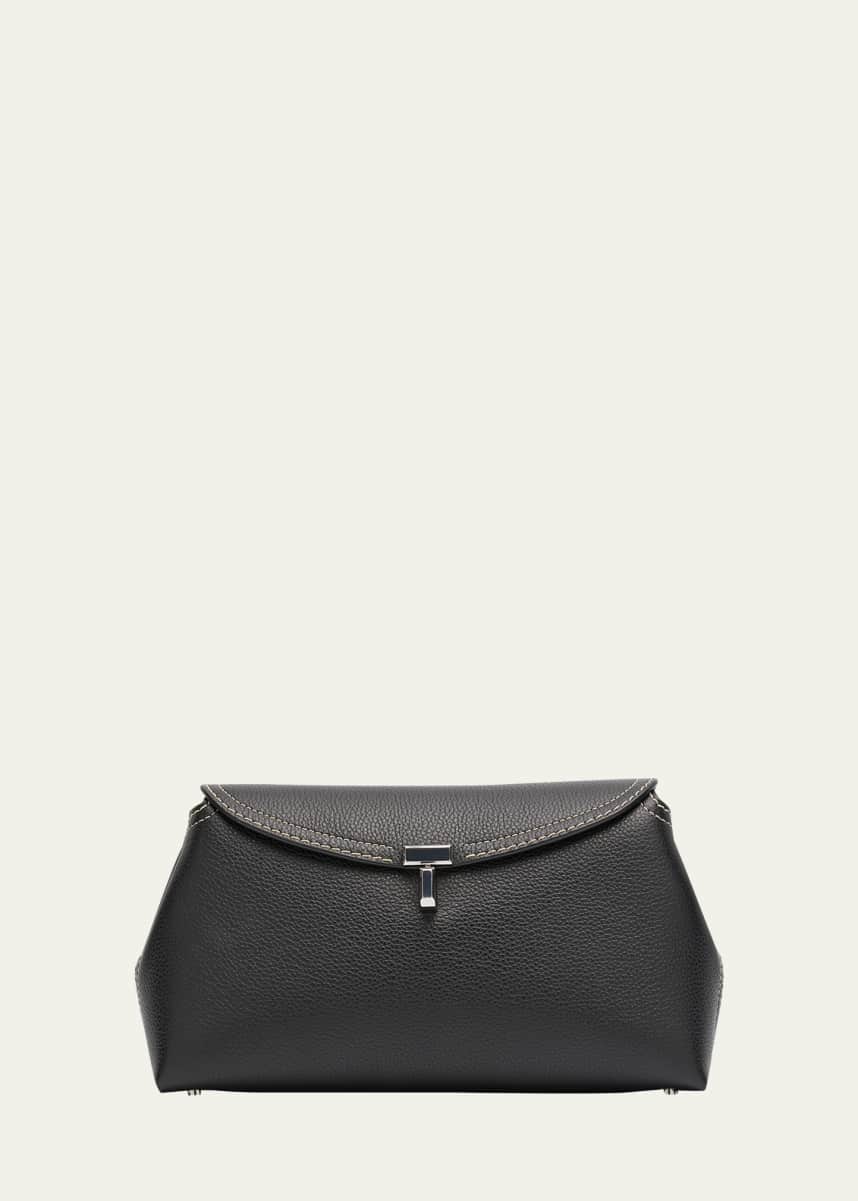 Toteme T-Lock Top Handle Bag in Pebble Grain Leather