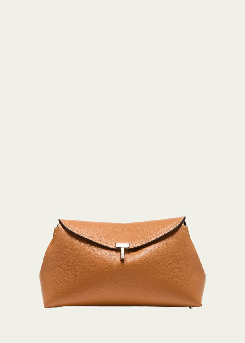 Toteme T-Lock Top Handle Bag in Pebble Grain Leather