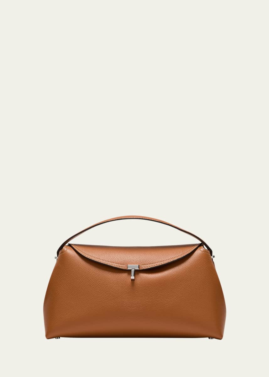 Toteme T-Lock Top Handle Bag in Pebble Grain Leather