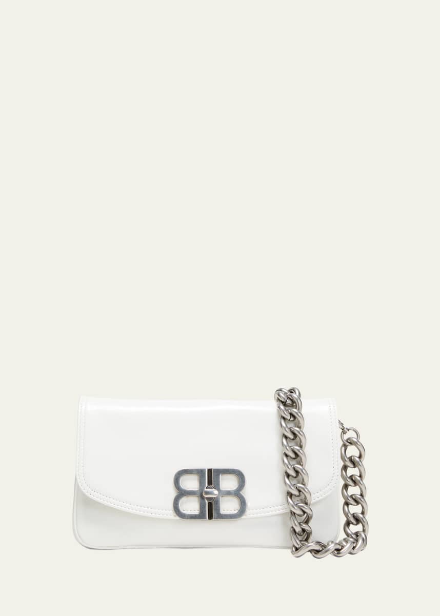 Balenciaga Small Napa Leather Chain Shoulder Bag