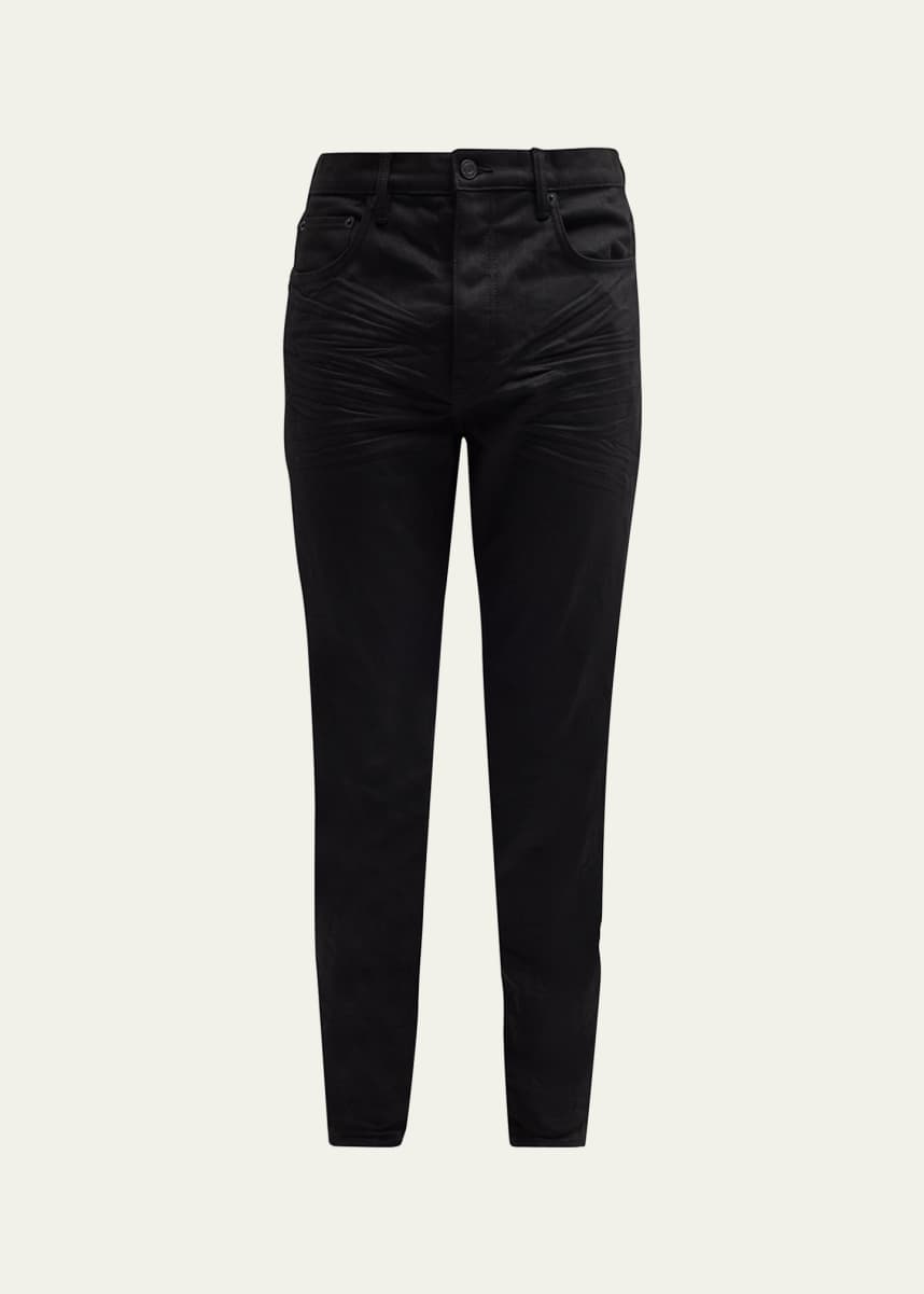 PURPLE Men's P005 Black Raw Slim-Fit Jeans