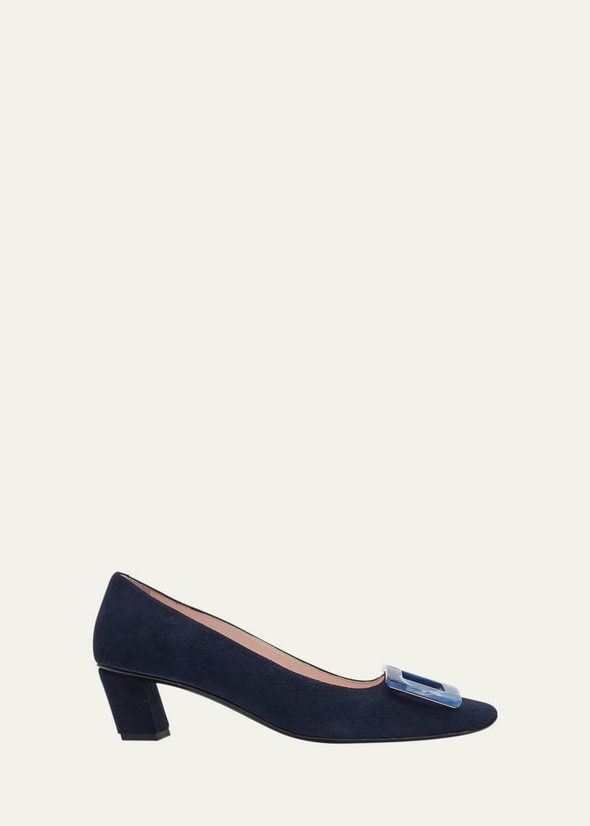 Roger Vivier Belle Vivier Suede Buckle Pumps
