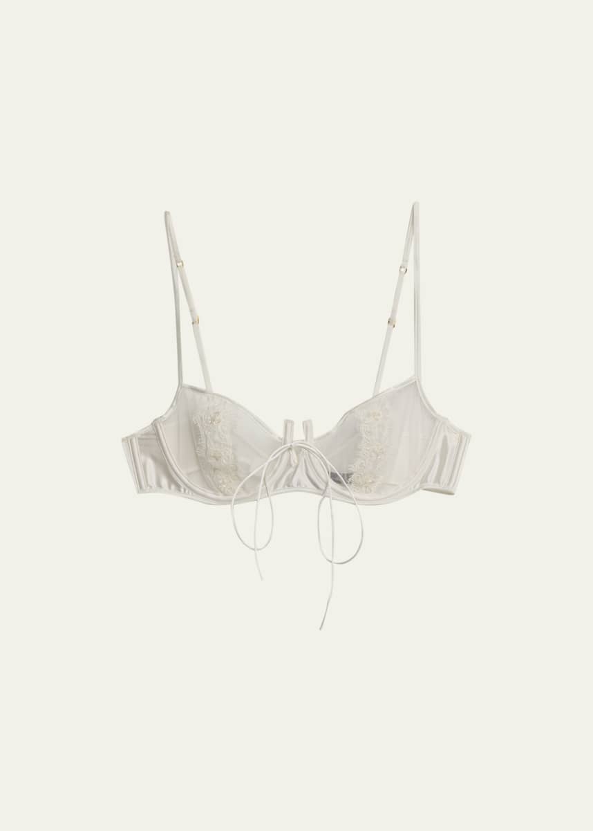 Kiki De Montparnasse Tresor Lace-Trim Mesh Demi Bra