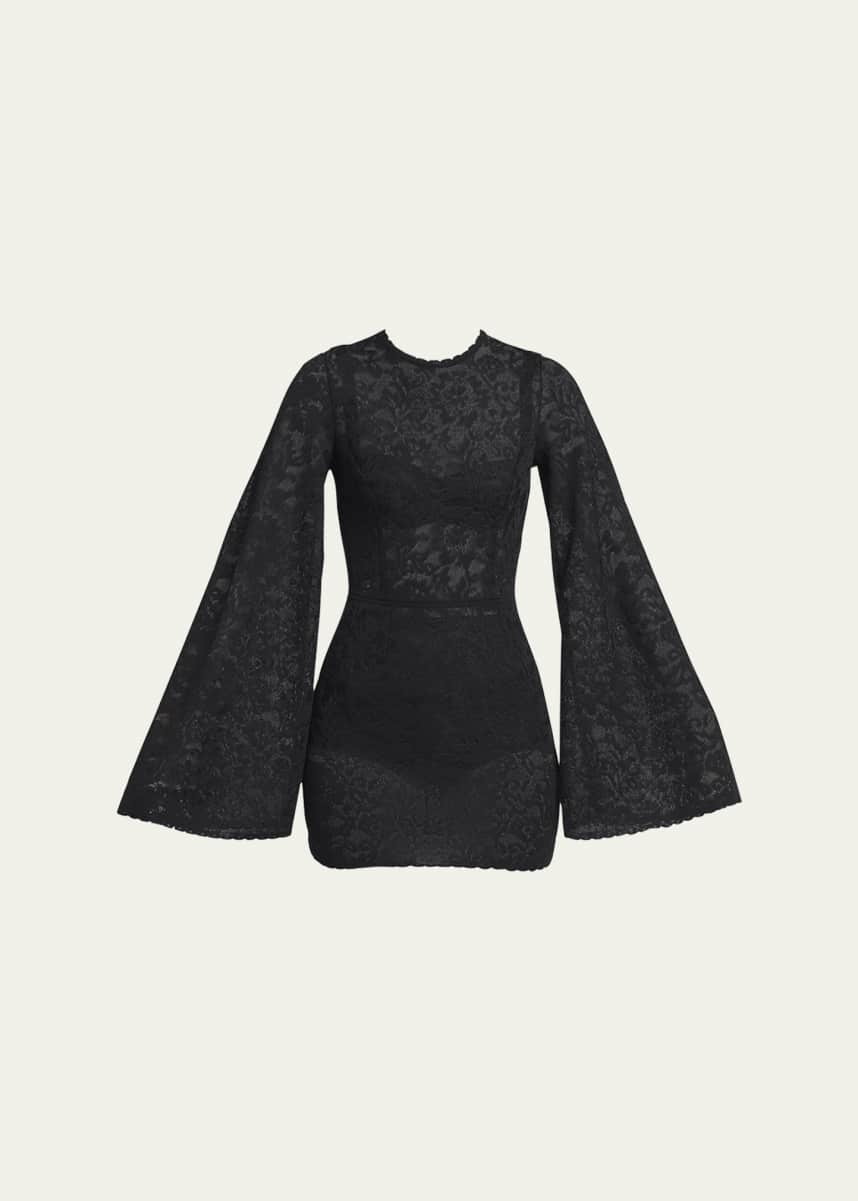 Dolce&Gabbana Lace Bell-Sleeve Mini Dress