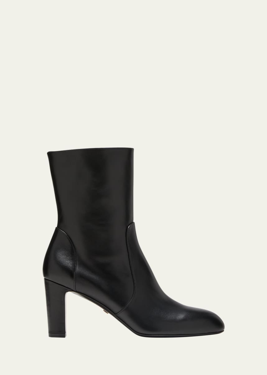 Joan - Black Emboss, Asymmetrical ankle boot