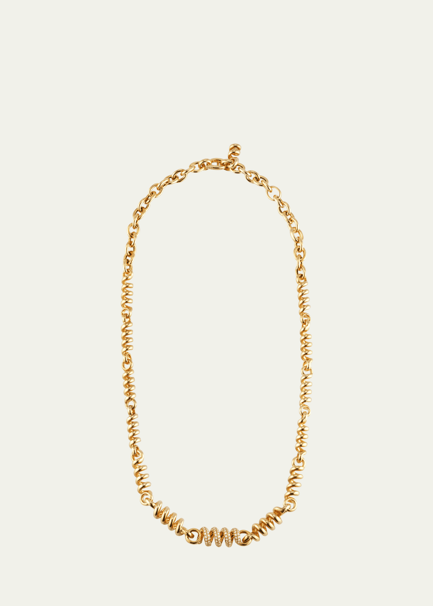 Boochier 18K Yellow Gold Diamond Slinkee Necklace