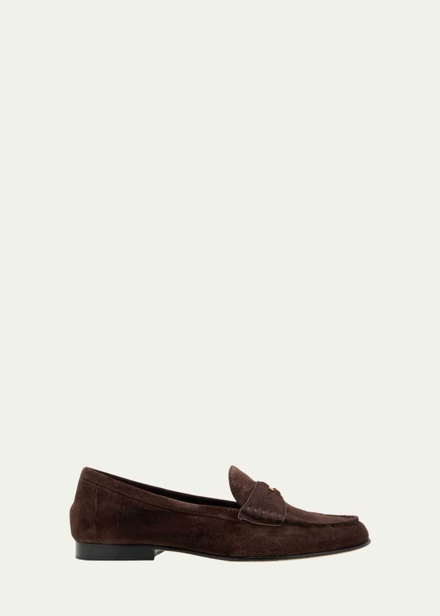 Veronica Beard Suede Coin Penny Loafers