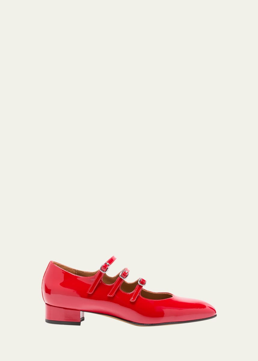 CAREL Ariana Patent Buckle-Trio Ballerina Pumps
