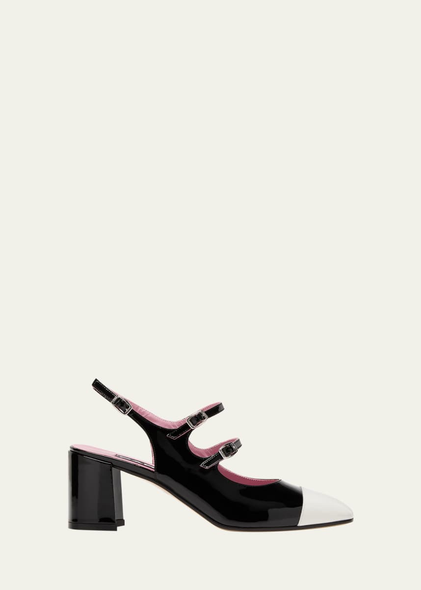 CAREL Papaya Bicolor Patent Slingback Pumps