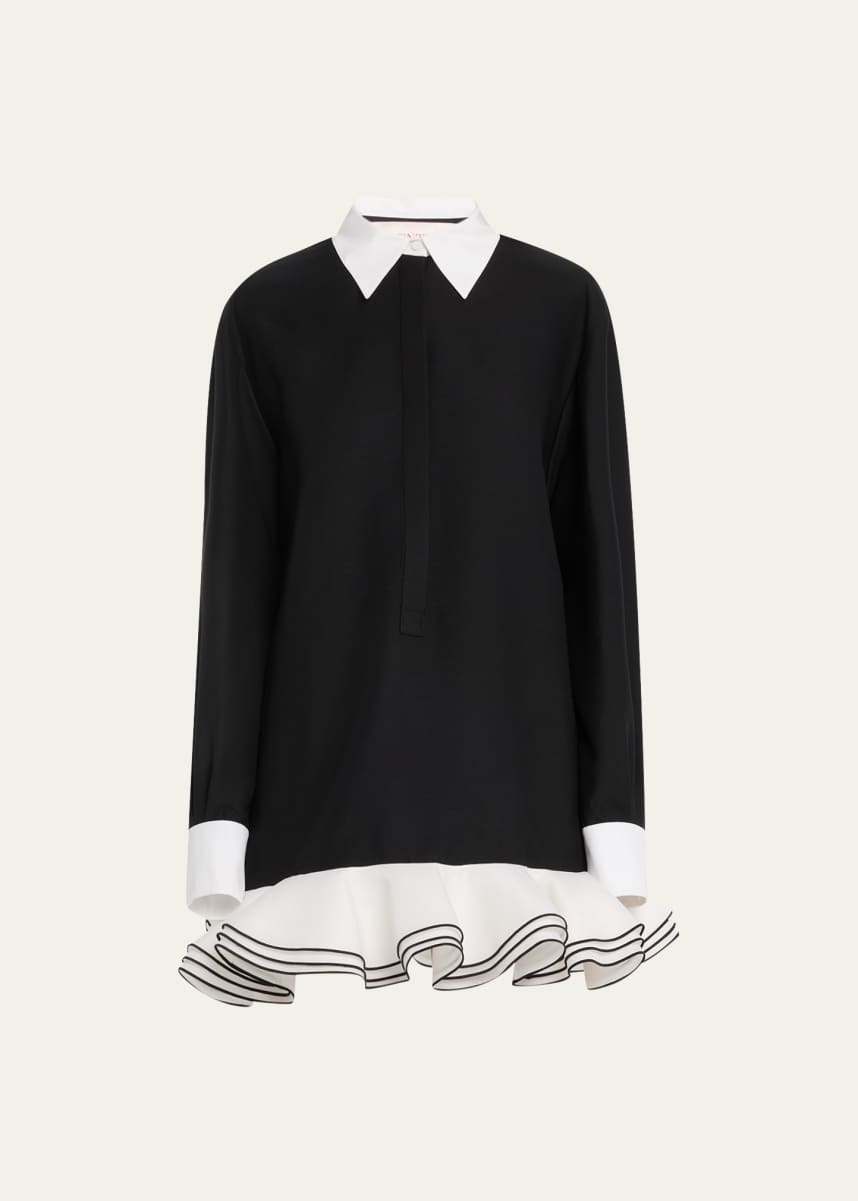 Paisley Peter Pan Collar Pyjama Shirt - Luxury Black