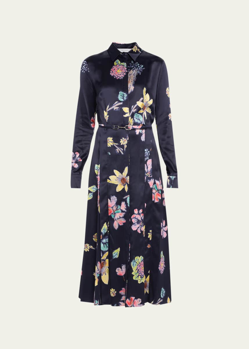 Gabriela Hearst Jane Floral Print Silk Shirtdress