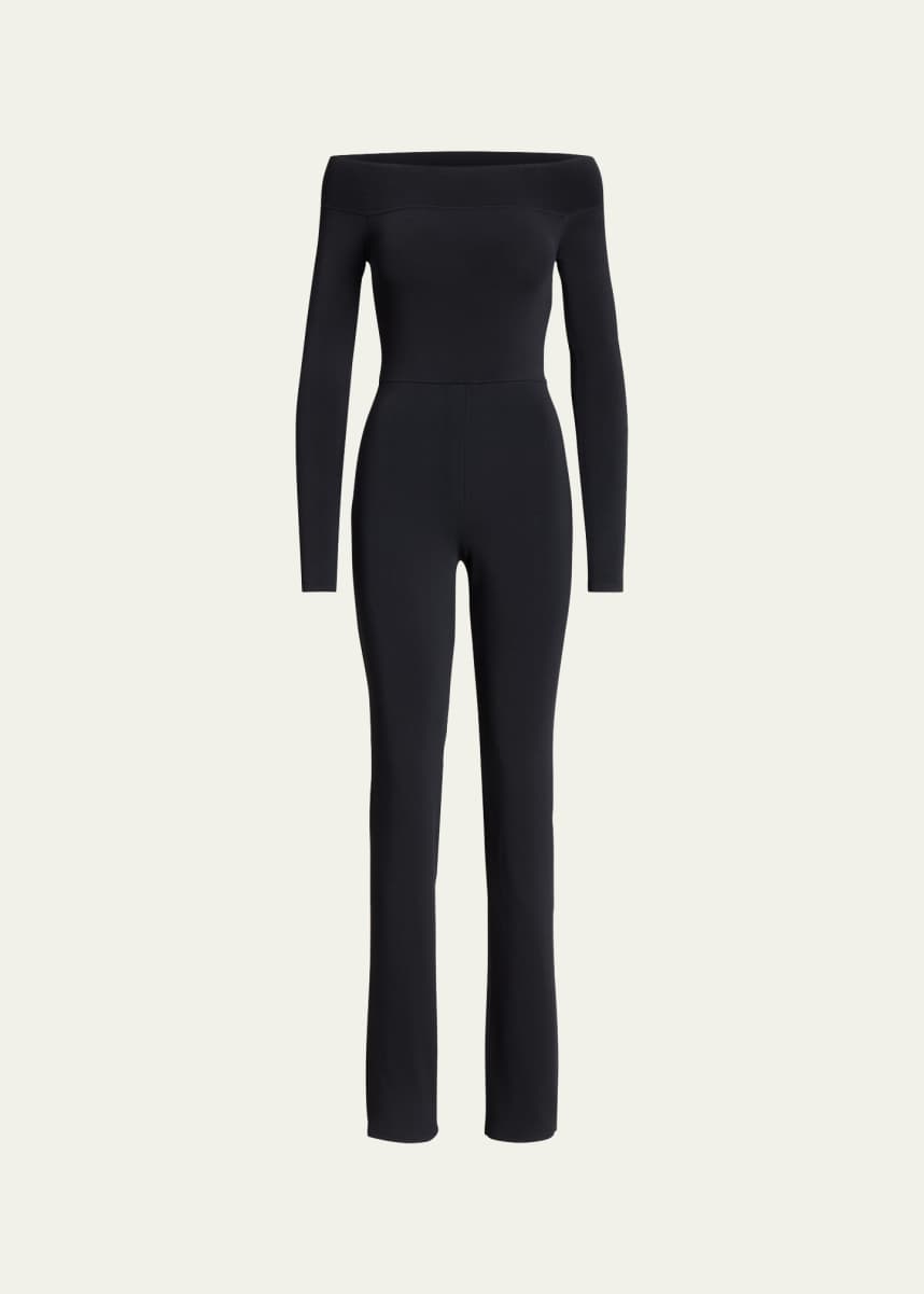 Ralph Lauren Collection Off-Shoulder Skinny-Leg Jumpsuit
