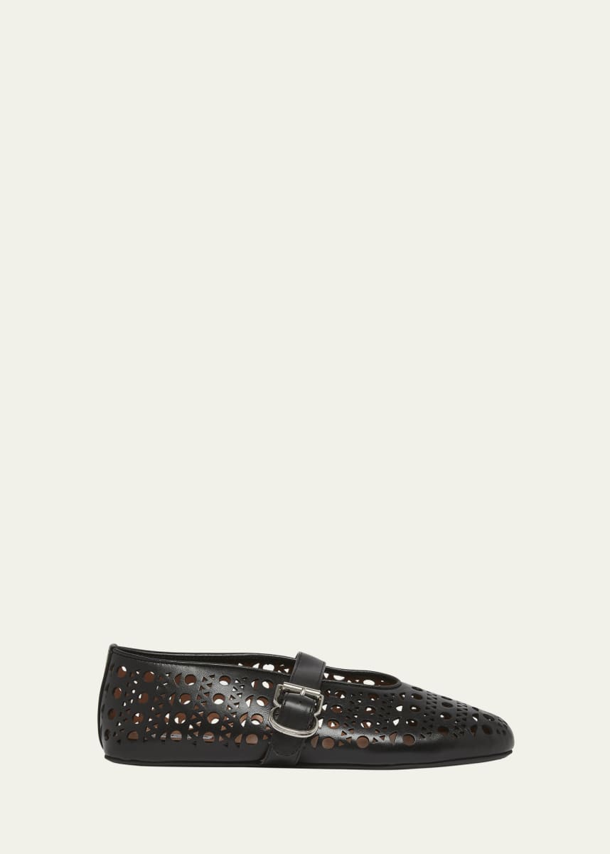 ALAIA Vienne Cutout Mary Jane Ballerina Flats