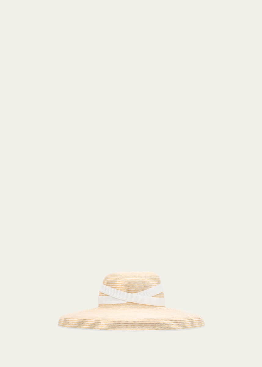 Kokin Crisscross Large-Brim Straw Hat