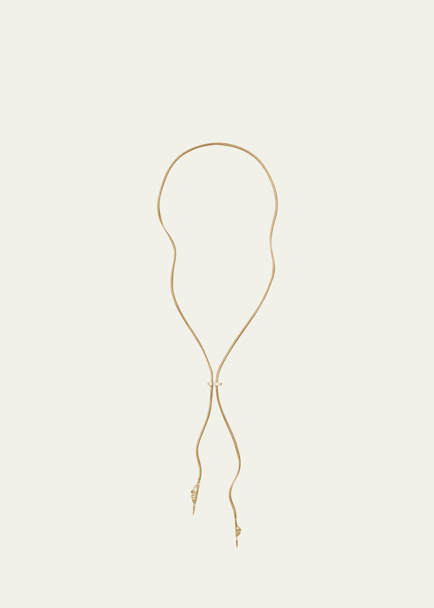 Nak Armstrong 18K Yellow Gold Ruched Diamond Bolo Necklace