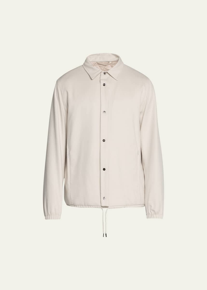 Herno Men's Solid Silk-Cashmere Overshirt