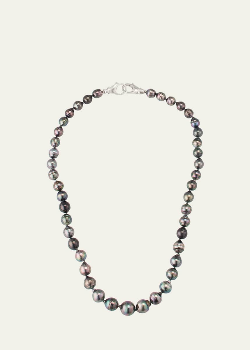 Lois Sasson Design Men's Black Tahitian Pearl Necklace, 20"L