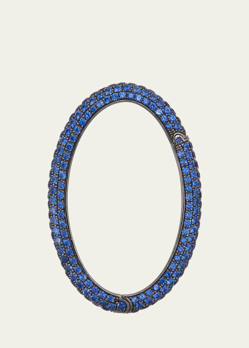 Sidney Garber 18K White Gold Large Sapphire Oval Link Clasp