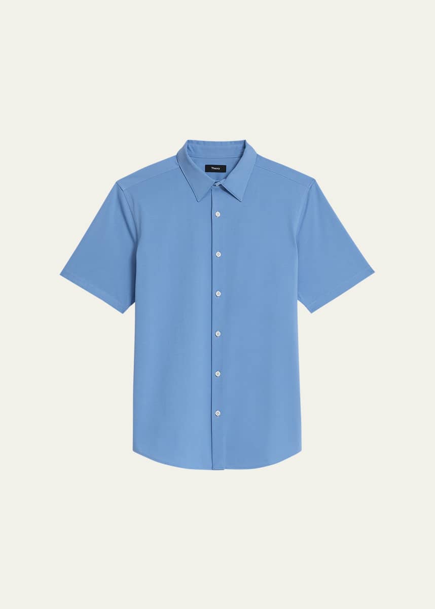 Theory Men's Irving Short Sleeve Shirt in Structure Knit