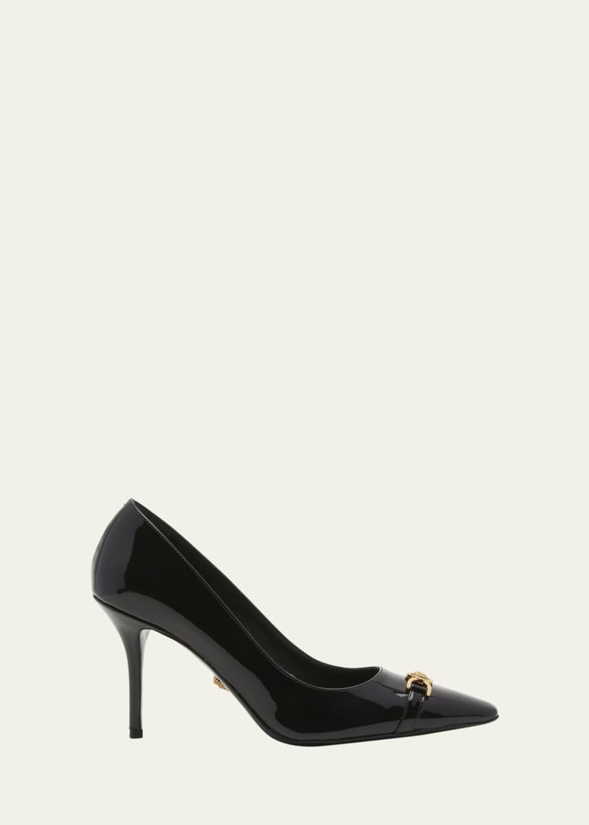 Versace Medusa Chain Patent Leather Pumps