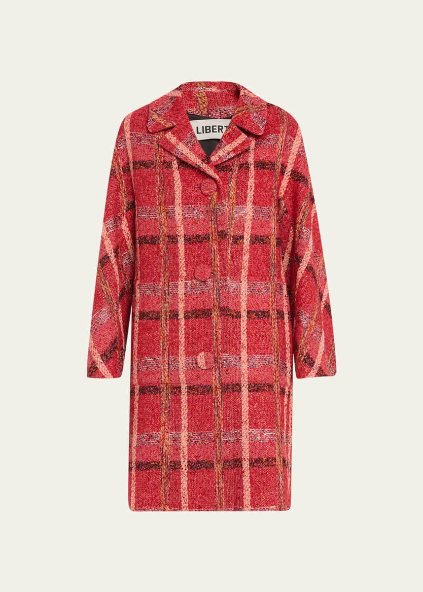 Libertine Red Boucle Heavy Stardust Top Coat with Crystals