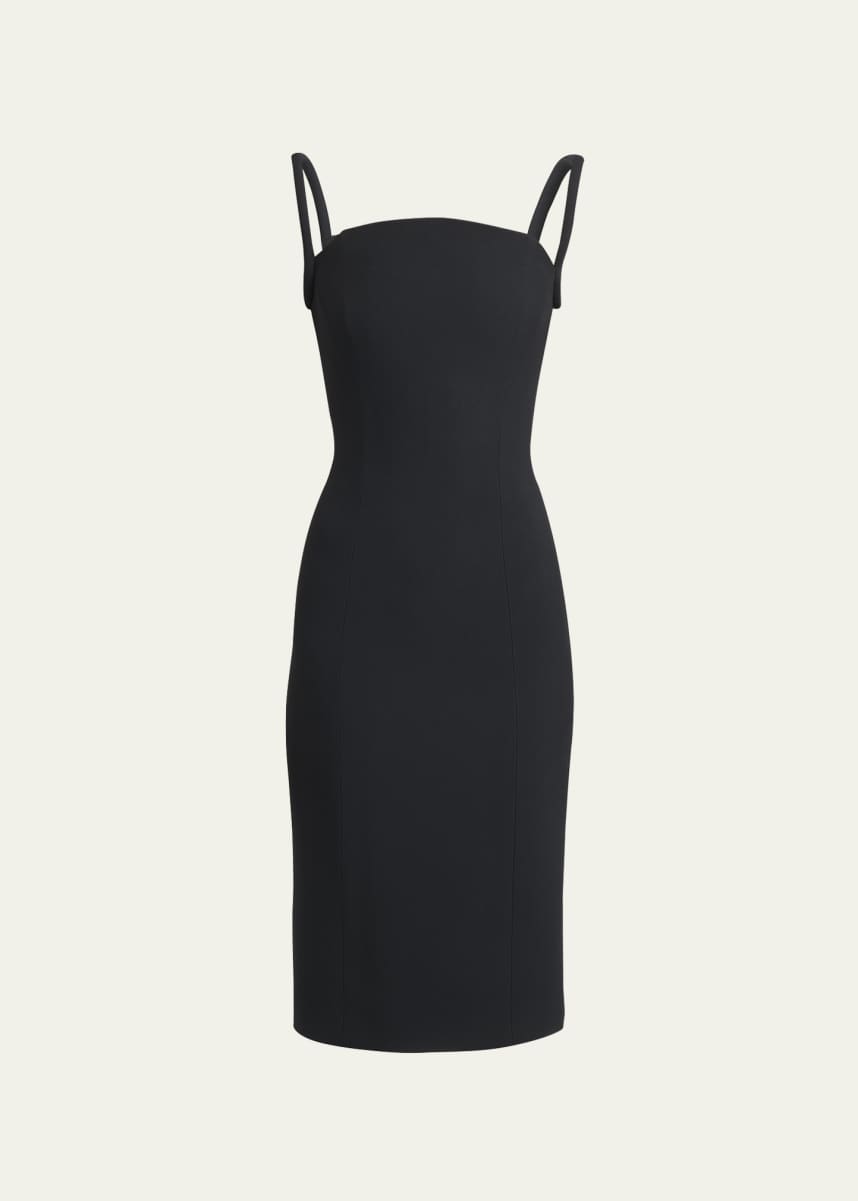Versace Structured Sleeveless Enver Satin Midi Dress