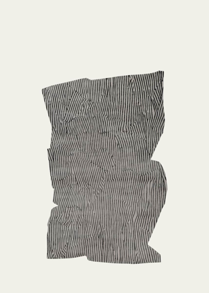 The Rug Company x Kelly Wearstler Avant Graphite Shaped Hand-Knotted Rug, 9' x 12'