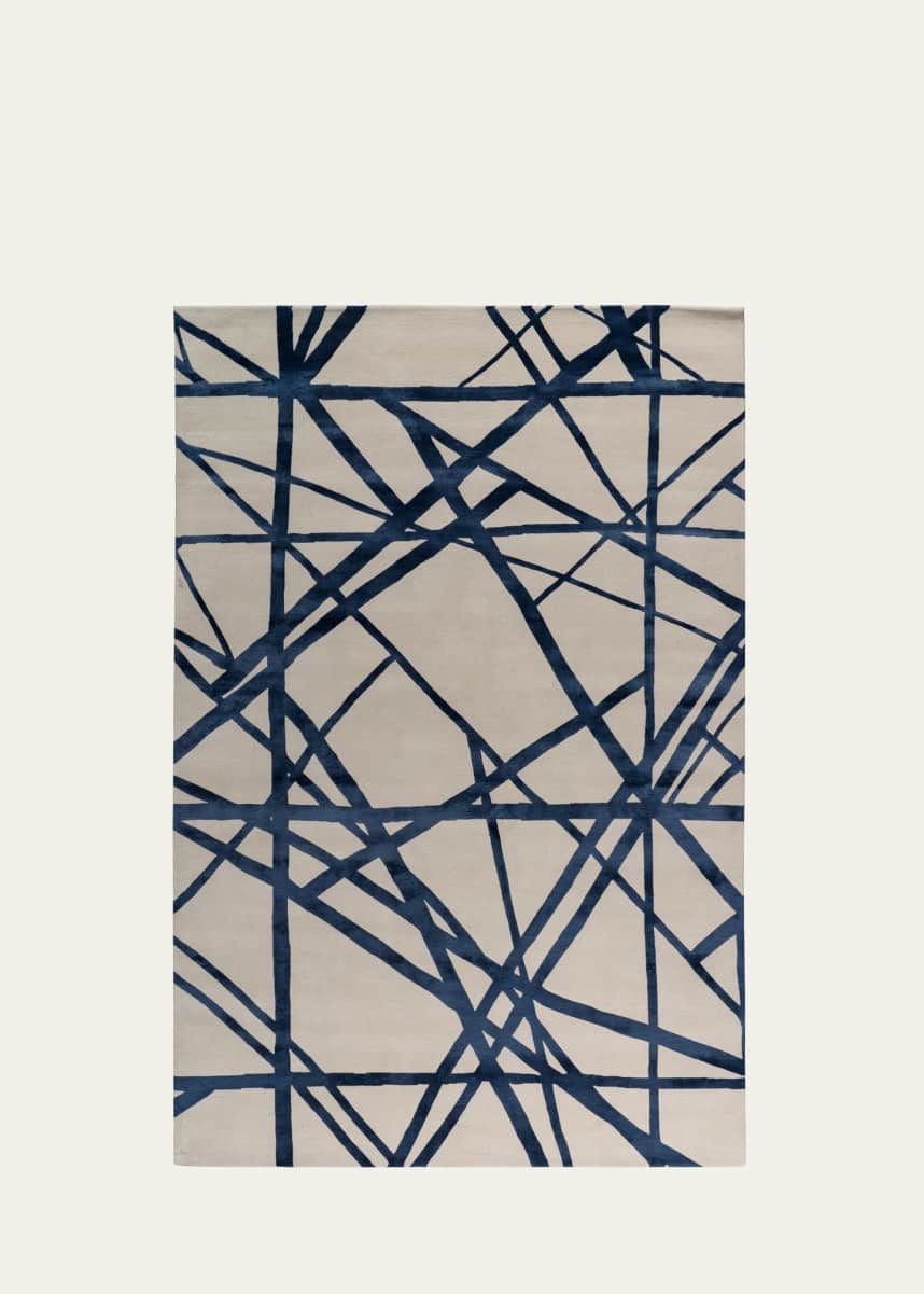 The Rug Company x Kelly Wearstler Channels Indigo Hand-Knotted Rug, 6' x 9'