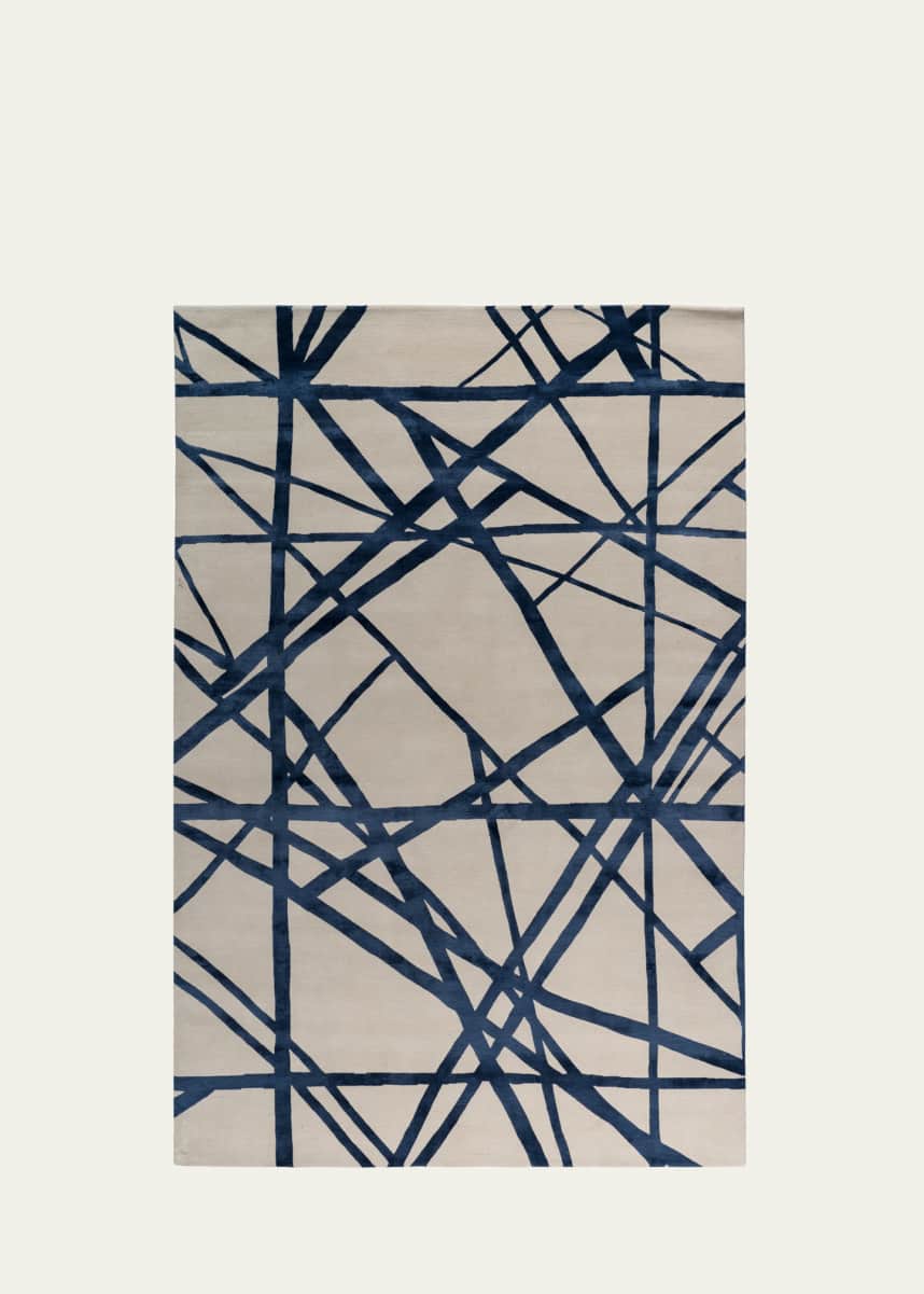 The Rug Company x Kelly Wearstler Channels Indigo Hand-Knotted Rug, 8' x 10'