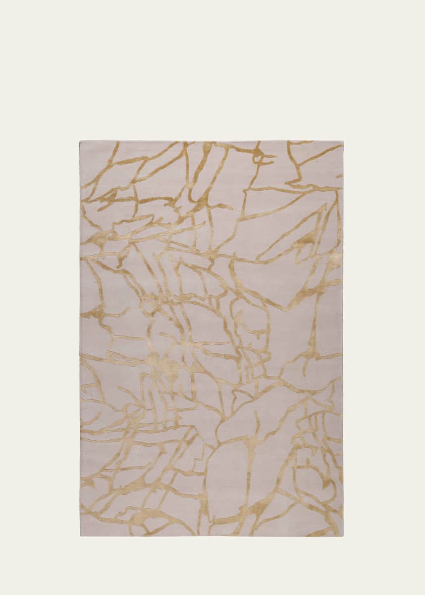 The Rug Company x Kelly Wearstler Tracery Gold Hand-Knotted Rug, 6' x 9'