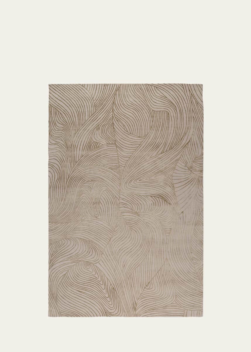 The Rug Company x Adam Hunter Waves Honey Hand-Knotted Rug, 6' x 9'