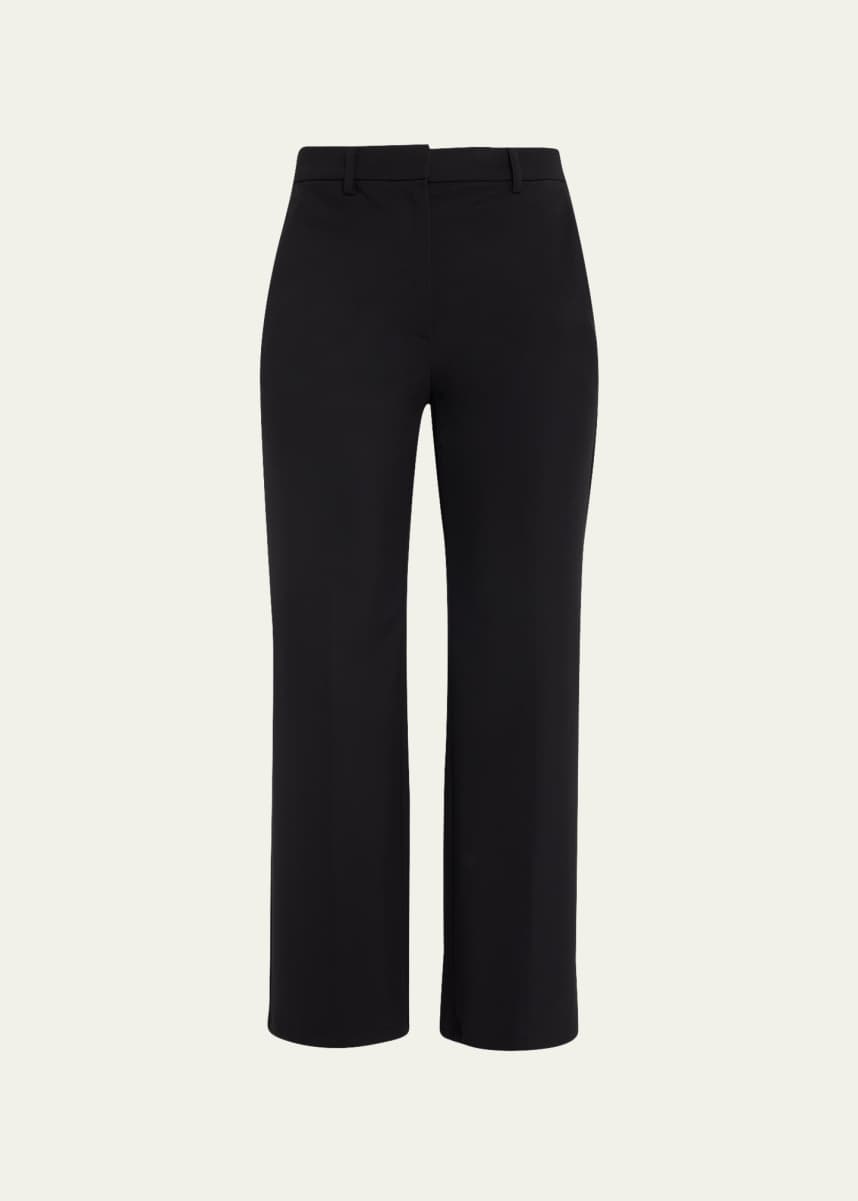 Theory Ponte High-Waist Straight Pants