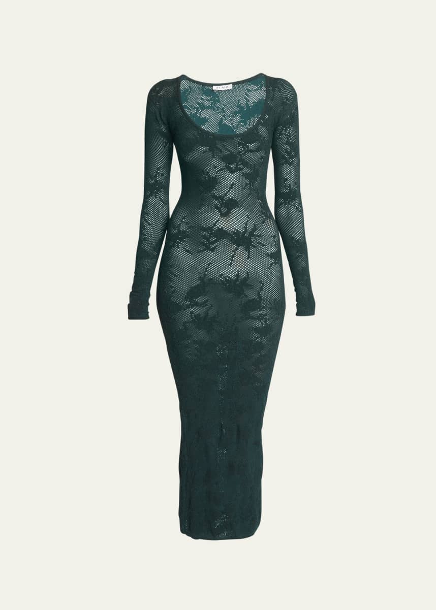 ALAIA Lace Detail Midi Dress