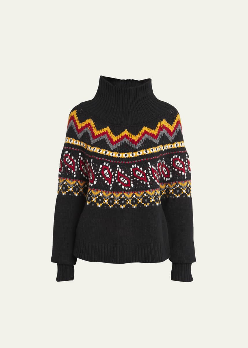 Alanui Kaleidoscopic chevron knitted jacket - Black