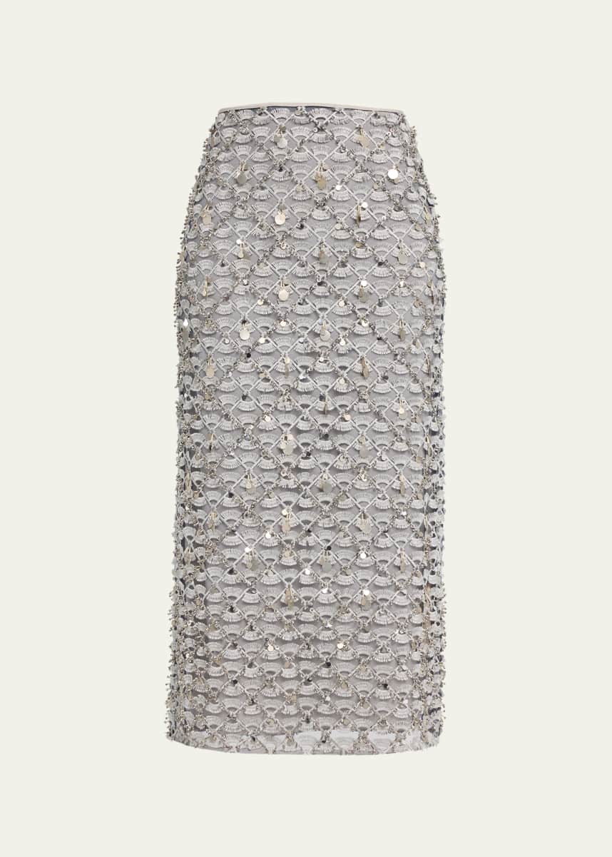 Johanna Ortiz Deep Life Mesh Embroidered Maxi Skirt