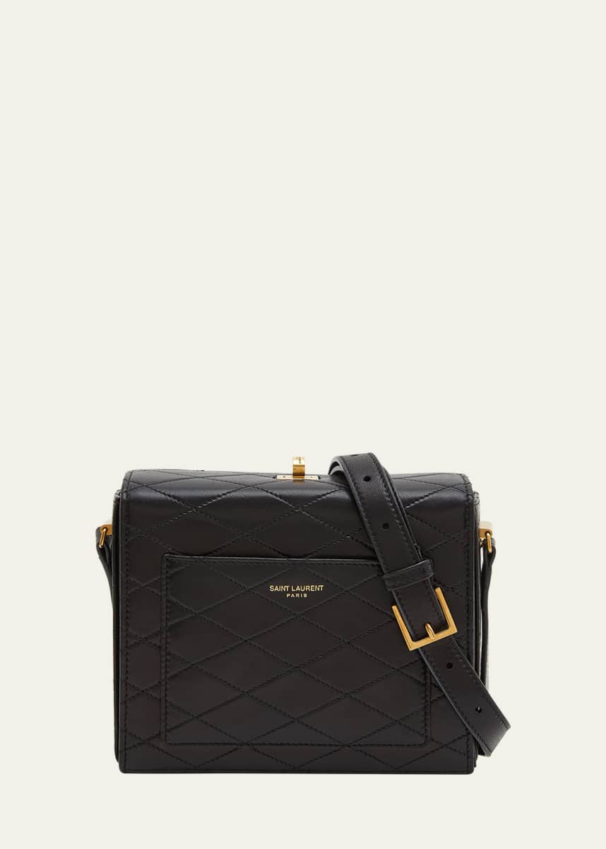 Saint Laurent Mini Square Crossbody Bag in Quilted Leather