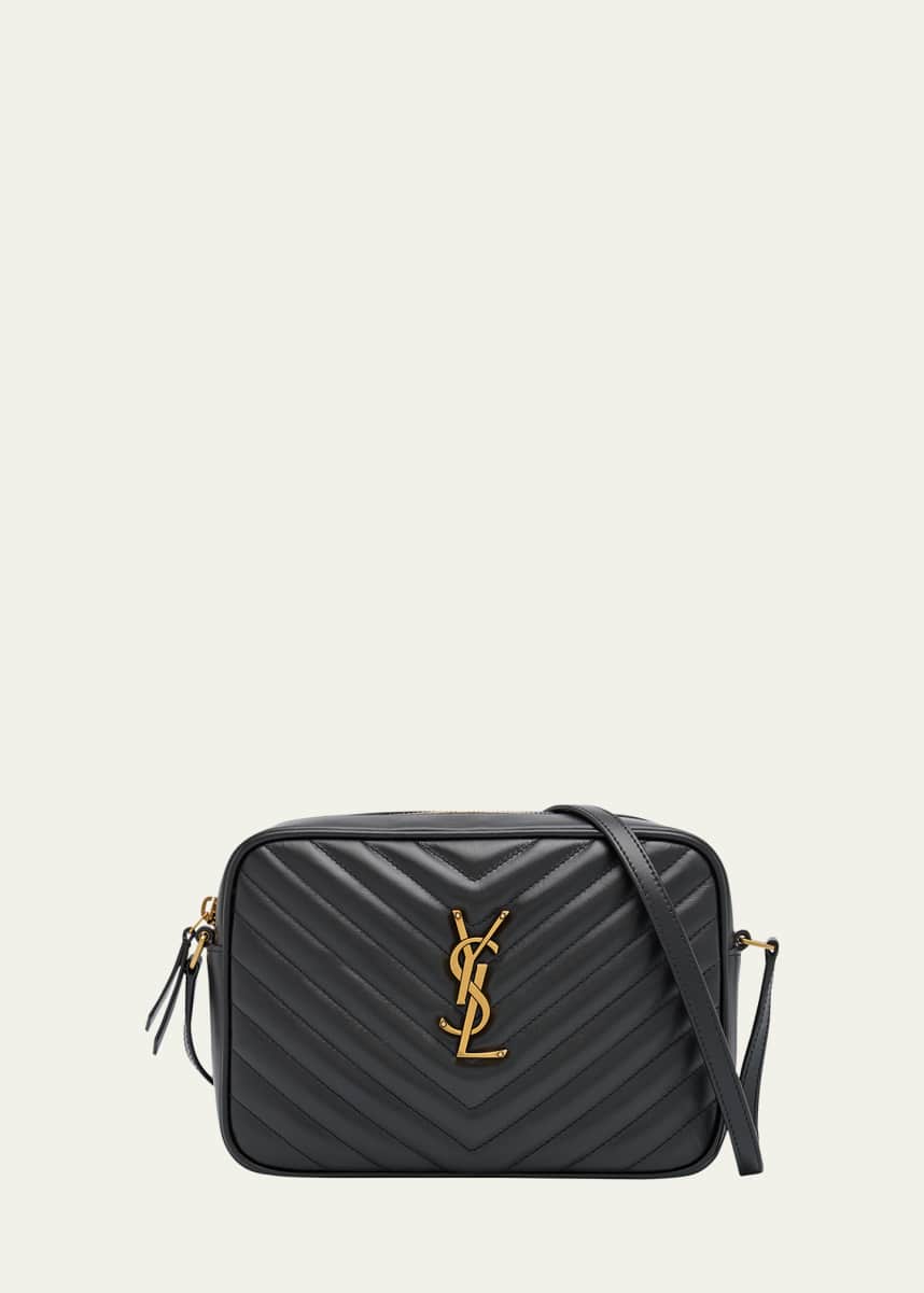 Saint Laurent Lou Medium YSL Camera Bag with Pocket in Quilted Leather